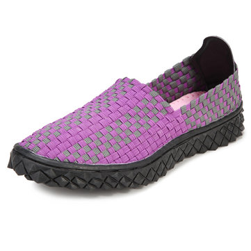 Les chaussures de marche à plein air respirable de tricoter chaussures légers plats